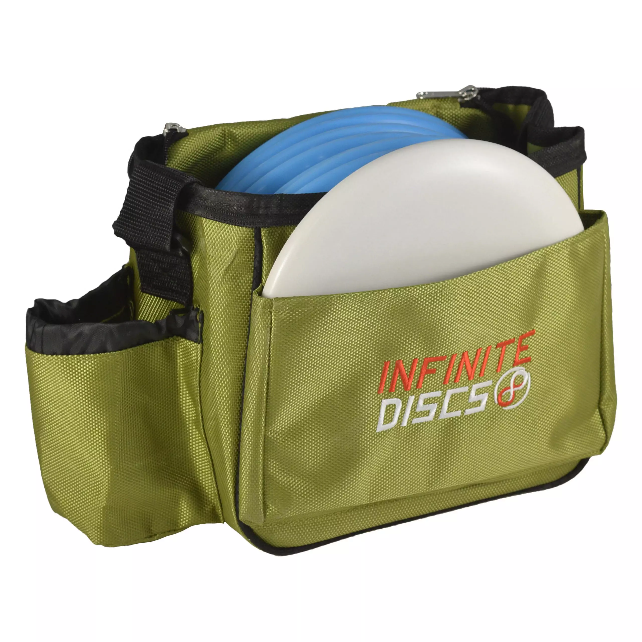 45c7959b e5aa 5d48 a953 9e100705f007 scaled This simple, beginner friendly bag is the perfect entry-level bag for those who are giving the game of disc golf a try. This bag is built to last for years of usage. The bag features a quality zipper, and durable 1680 denier nylon. It holds 8-10 discs and includes a pocket for Mini Disc Marker, a Pencil Holder Slot, a Drink holder with drawstring and a putter pocket for quick access to your putters.