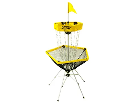 An Innova Traveler Disc Golf Basket
