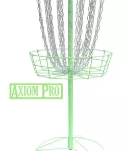 36a2a089 9b7e 5eaf 961d 9c254a21213f The Axiom Pro Basket brings inescapable visibility to the design and quality known from the MVP Black Hole Pro! The Axiom Pro Basket comes in six vibrant colors: White, Yellow, Red, Orange, Light Blue, and Lime. The tough powder-coated coloring covers the basket head to toe, everything but the chains. Specs are identical to the MVP Black Hole Pro: Electrophoresed first stage followed with tough powder coated outer shell for extra durability and protection 24 high visibility zinc coated heavy duty course weighted chains 12 outer and 12 inner chains equidistantly oriented for zero weak pockets - reducing cut throughs and pole bounces Built to standard PDGA height and size regulation Sturdy all metal construction, all joints welded Uniquely engineered design - assembles or disassembles in under 1 minute Compact easily transportable disassembled unit Threaded tension connections for a sturdy assembly without any distracting wobble or play Standard load distributed base 2" tall header band - 25.5" regulation diameter 21" outer chain tier diameter, 15" inner chain tier diameter