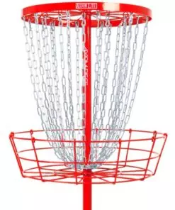 80fce500 16c2 51c8 b2cf 384f1862faaf The Axiom Pro Basket brings inescapable visibility to the design and quality known from the MVP Black Hole Pro! The Axiom Pro Basket comes in six vibrant colors: White, Yellow, Red, Orange, Light Blue, and Lime. The tough powder-coated coloring covers the basket head to toe, everything but the chains. Specs are identical to the MVP Black Hole Pro: Electrophoresed first stage followed with tough powder coated outer shell for extra durability and protection 24 high visibility zinc coated heavy duty course weighted chains 12 outer and 12 inner chains equidistantly oriented for zero weak pockets - reducing cut throughs and pole bounces Built to standard PDGA height and size regulation Sturdy all metal construction, all joints welded Uniquely engineered design - assembles or disassembles in under 1 minute Compact easily transportable disassembled unit Threaded tension connections for a sturdy assembly without any distracting wobble or play Standard load distributed base 2" tall header band - 25.5" regulation diameter 21" outer chain tier diameter, 15" inner chain tier diameter