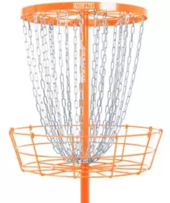 8bd55df3 7d68 59ea ab31 f1ab818a73a4 The Axiom Pro Basket brings inescapable visibility to the design and quality known from the MVP Black Hole Pro! The Axiom Pro Basket comes in six vibrant colors: White, Yellow, Red, Orange, Light Blue, and Lime. The tough powder-coated coloring covers the basket head to toe, everything but the chains. Specs are identical to the MVP Black Hole Pro: Electrophoresed first stage followed with tough powder coated outer shell for extra durability and protection 24 high visibility zinc coated heavy duty course weighted chains 12 outer and 12 inner chains equidistantly oriented for zero weak pockets - reducing cut throughs and pole bounces Built to standard PDGA height and size regulation Sturdy all metal construction, all joints welded Uniquely engineered design - assembles or disassembles in under 1 minute Compact easily transportable disassembled unit Threaded tension connections for a sturdy assembly without any distracting wobble or play Standard load distributed base 2" tall header band - 25.5" regulation diameter 21" outer chain tier diameter, 15" inner chain tier diameter