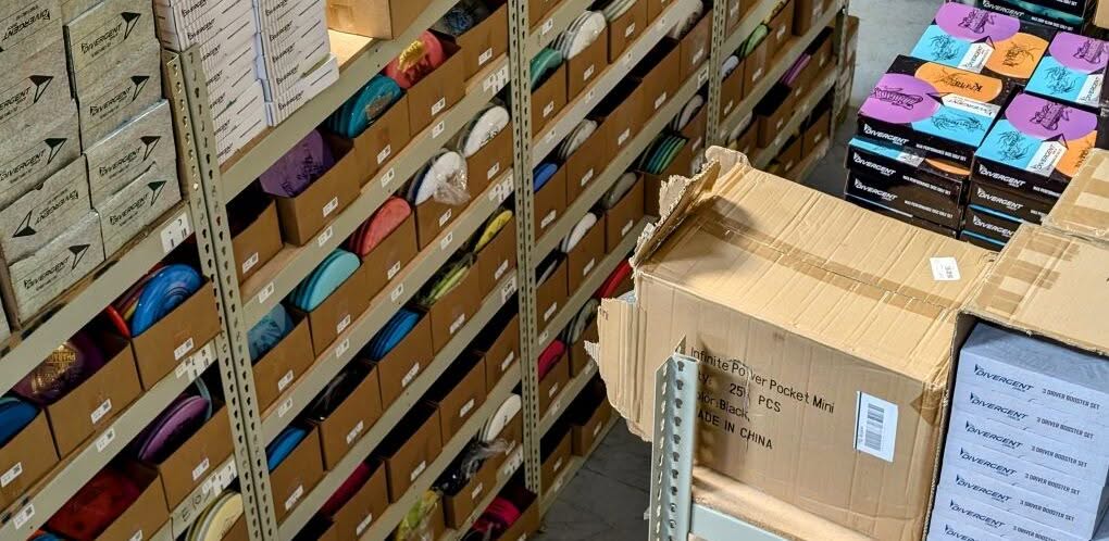 Rows of surplus outlet discs