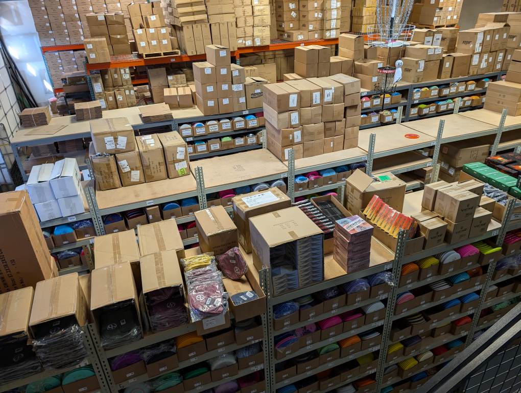 Overview picture of disc golf outlet store.